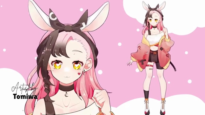 draw and rig live2d model, 2d vtuber model, live2d avatar 4 vtube studio