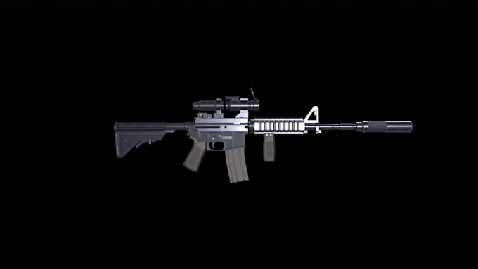 create a highly detailed 3d gun model for your project