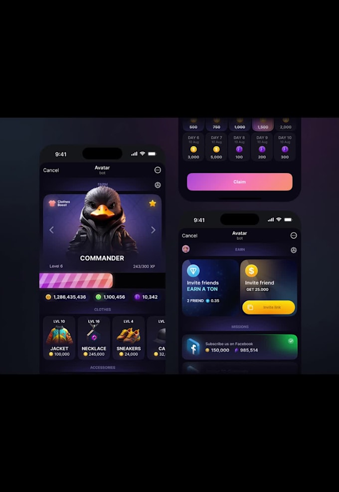 do app and game UI UX design in figma with copyright