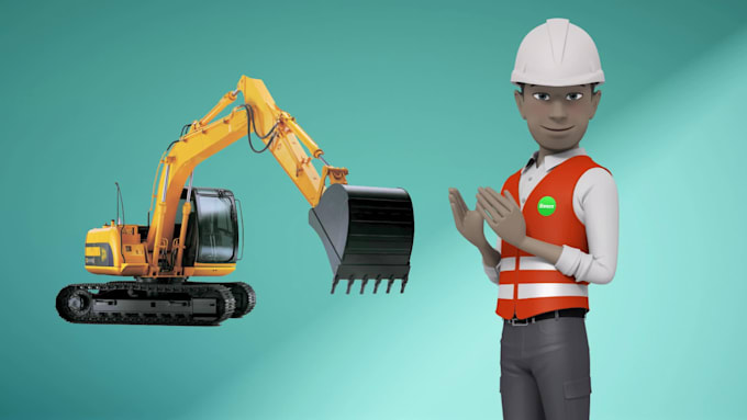 create 3d male spokesperson construction promo video
