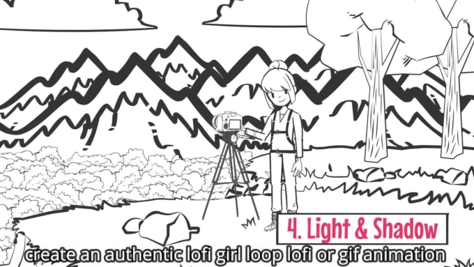 I will create an authentic lofi girl loop lofi or gif animation