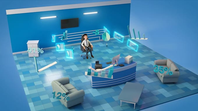 create isometric video animation