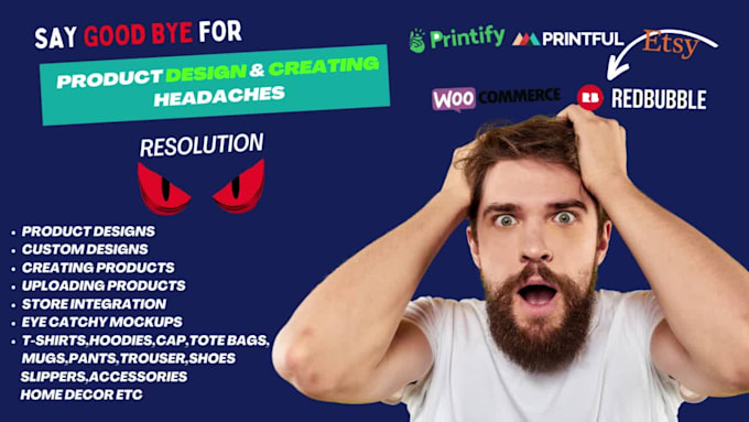 do product creation or design for printify,printiful or etsy