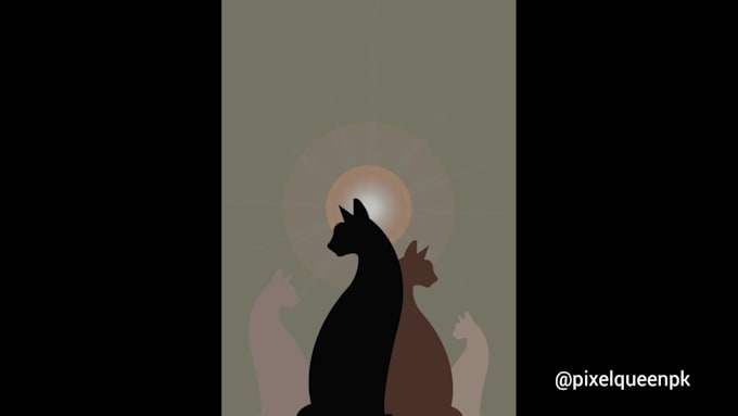 create minimal cat abstract art