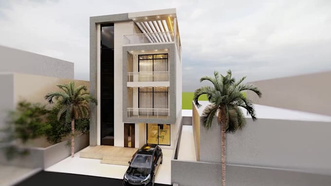 create your magnificent exterior house design in 3d render