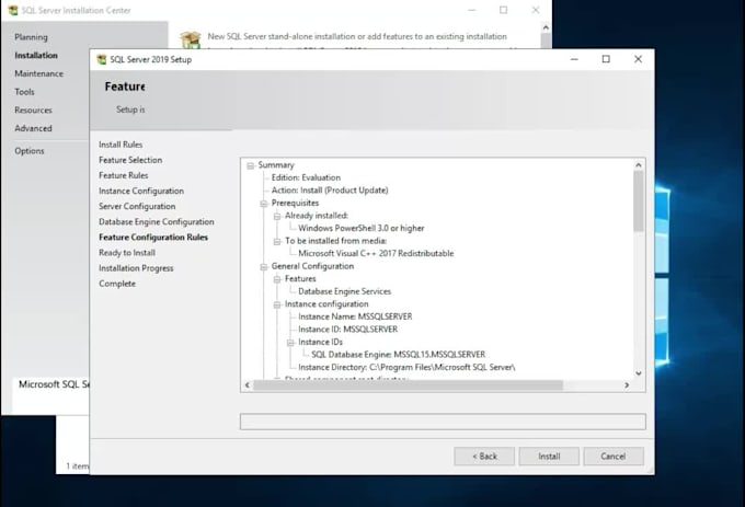 install sql server instance on premises