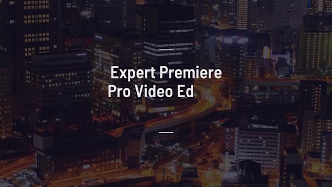 do professional video editing in premiere pro
