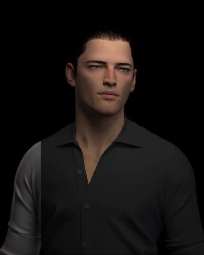 create realistic high quality 3d character model