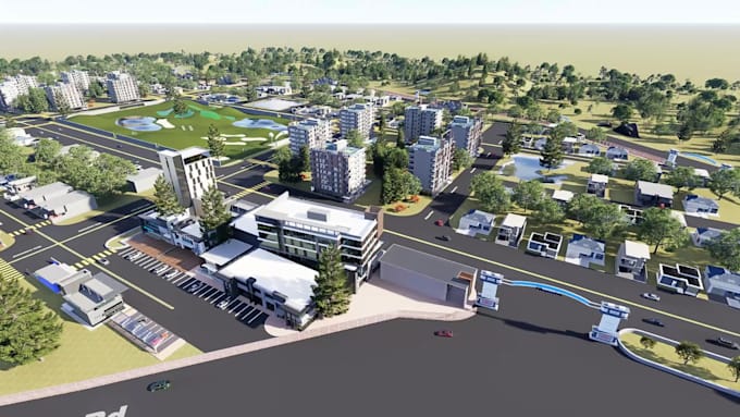 expert 3d rendering for masterplans, site plans, community parks, residential