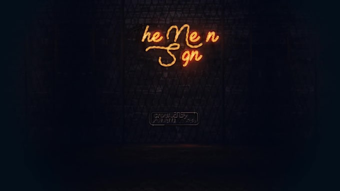 create 3d neon sign board animation