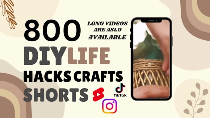 create 800 diy life hacks youtube shorts or tiktok videos