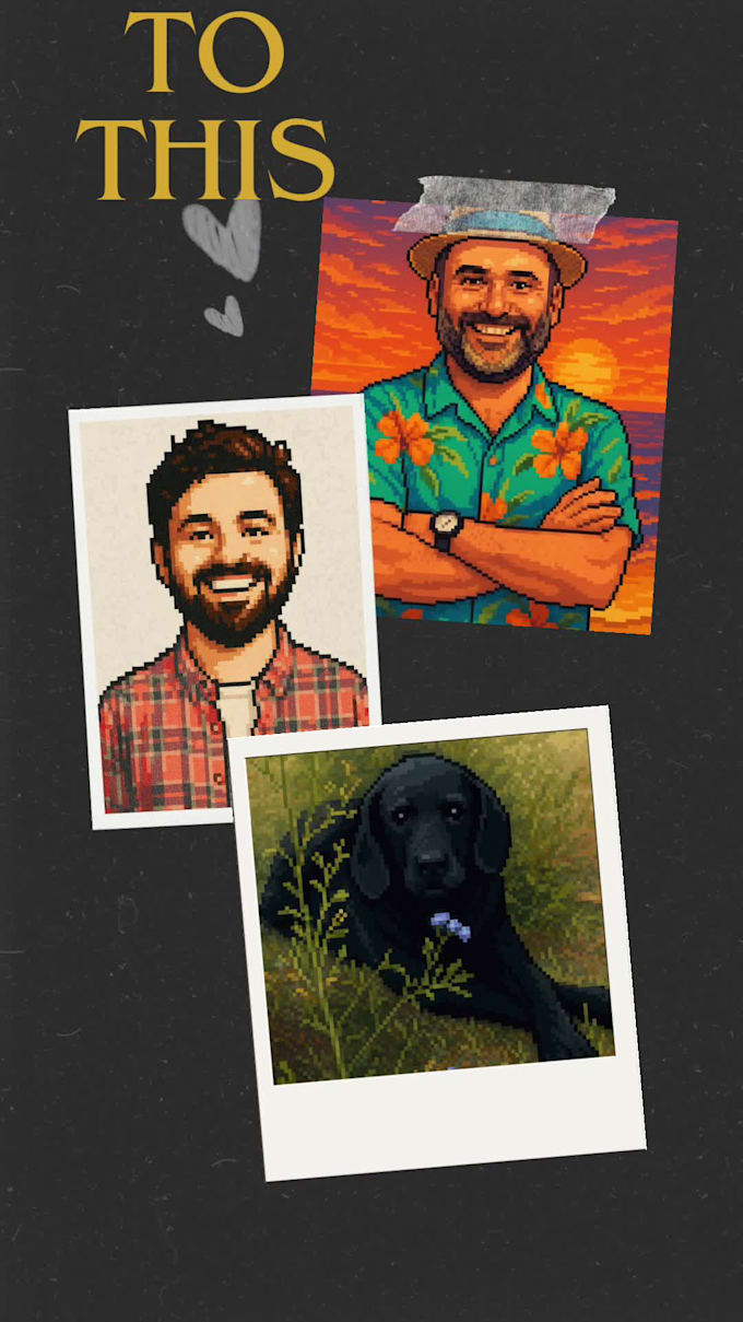 turn your portrait or picture into retro pixel art