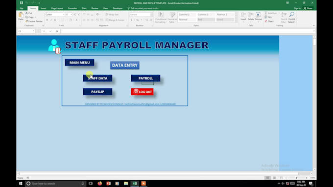create ms excel template for you
