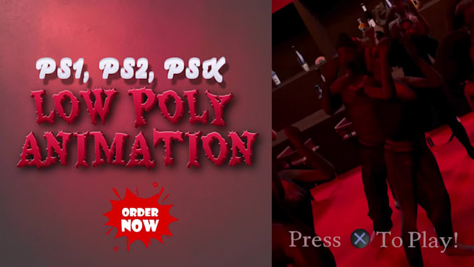 do psx ps1 ps2 3d low poly animation style loop animation short music visualizer