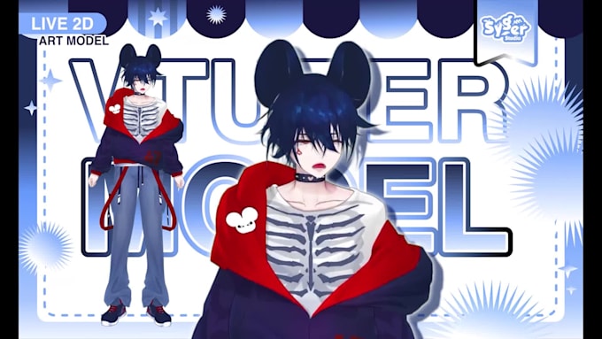 design live 2d vtuber model and rig in high quality
