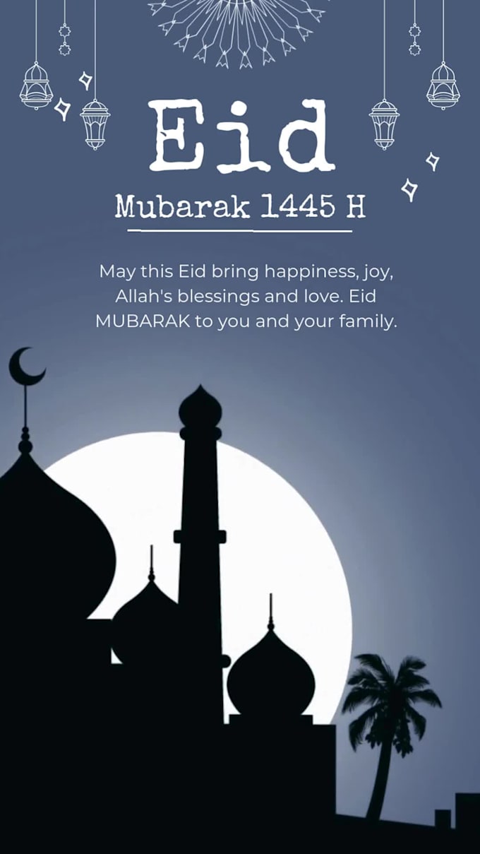 design beautiful islamic eid greeting cards for you