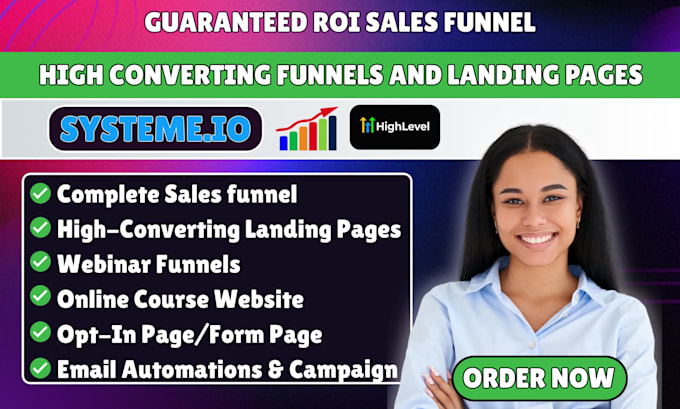 design systeme io landing page, systeme io funnel, webinar funnel, sequence