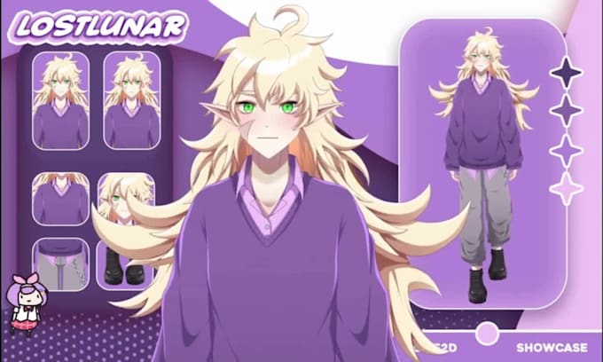 design and rig nsfw vtuber in live2d vtuber model for streaming 3d vtuber