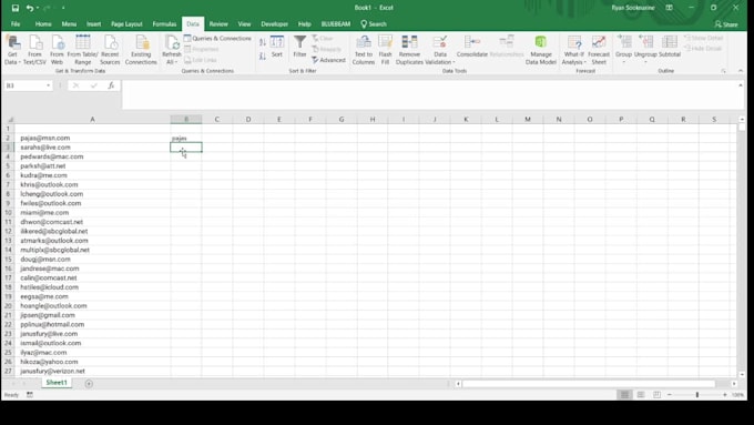 design an excel spreadsheet to ensure convenience
