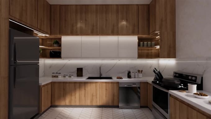 do interior design for bedroom, bathroom, kitchen, living room
