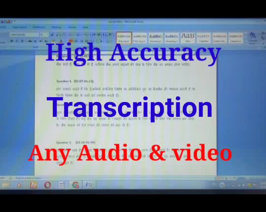 youtube video transcription in hindi and english