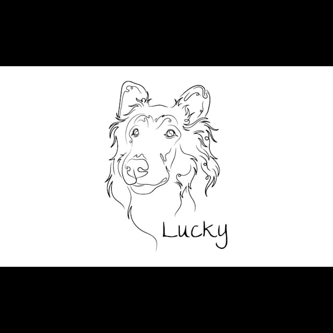 draw line art pet memorial tattoo sketch in unique style