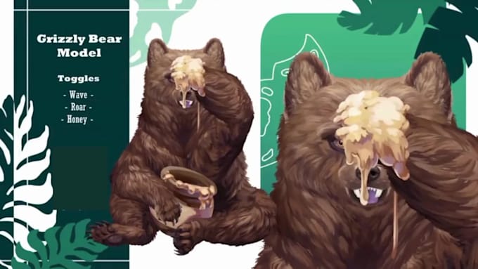 Design and rig 2d animal vtuber model, live2d animal model, 2d animal ...