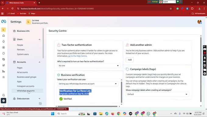 set up and manage meta business suite,whatsapp API messenger API, instagram API
