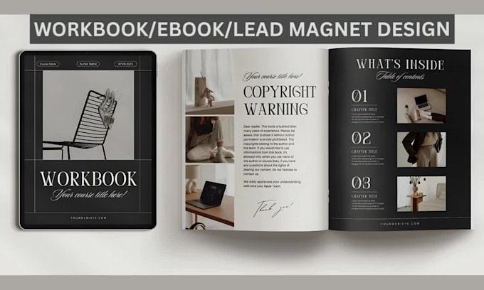 create workbook, worksheet or ebook design for business, course, and self help