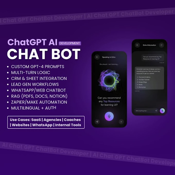 Build powerful ai chatbot using chatgpt gpt4 with automation and crm ...