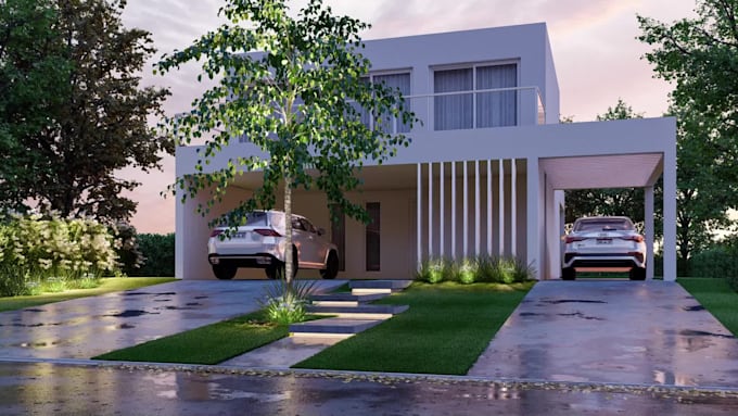 create realistic interior or exterior rendering
