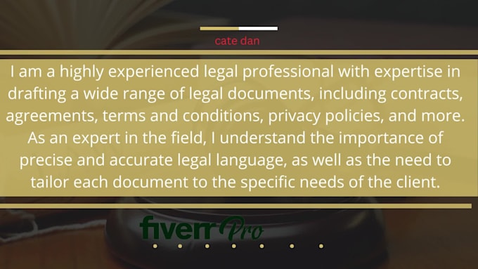 draft all legal documents including contracts, privacy policy, etc