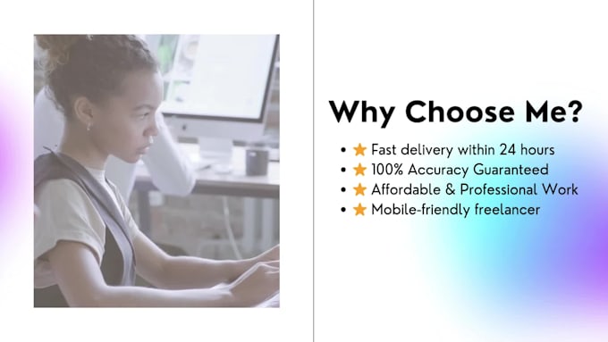 do accurate data entry, formatting and copy paste work