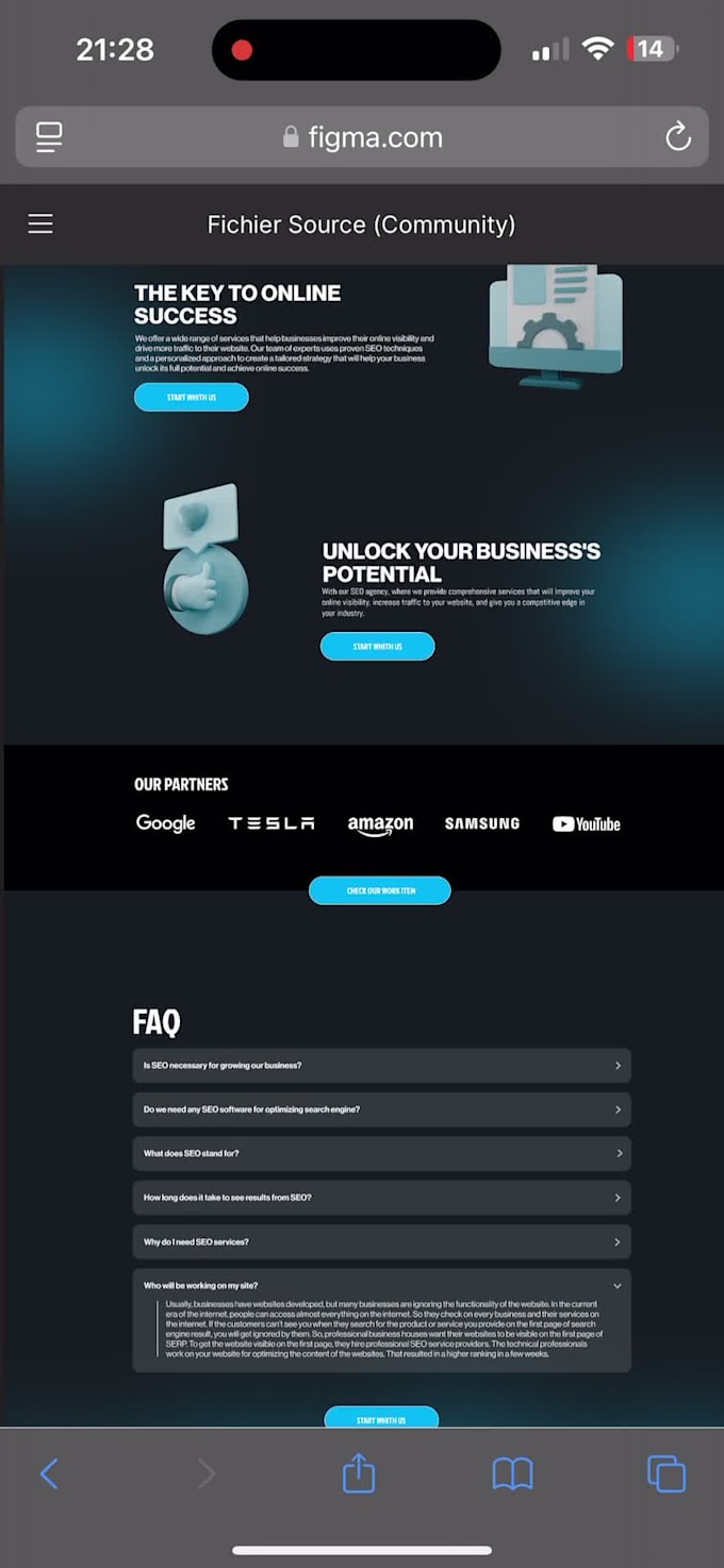 creation of website interface in ux