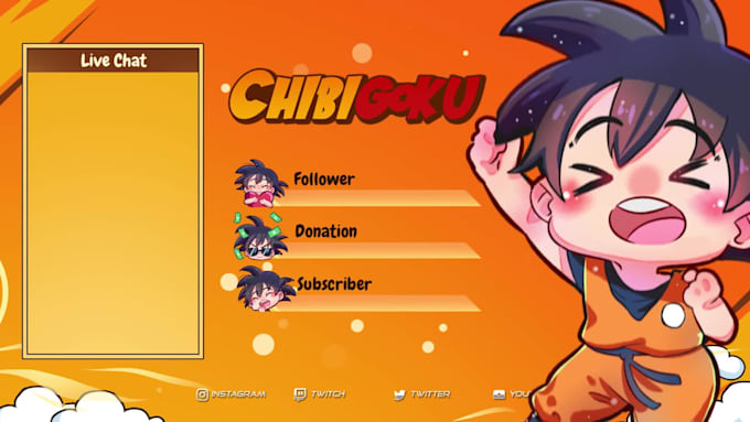 create animated twitch overlay, panel, facecam for kick twitch