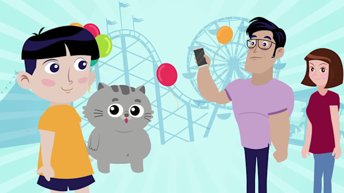 create custom 2d cartoon animation video for kids or stories
