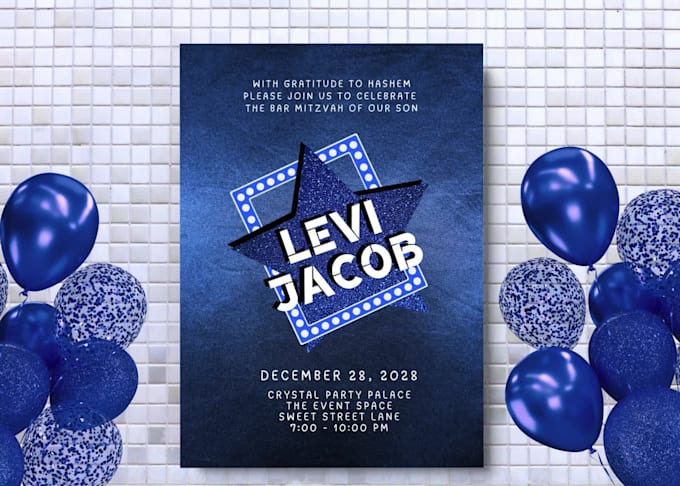 create mitzvah website invitation layout