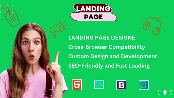 design a stunning responsive landing page in react js