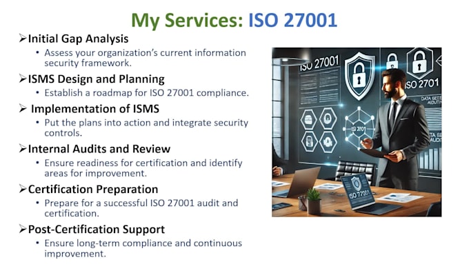 provide expert services for iso 27001 implementation and certification support