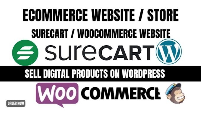 build automated ecommerce website store with surecart woocommerce on wordpress