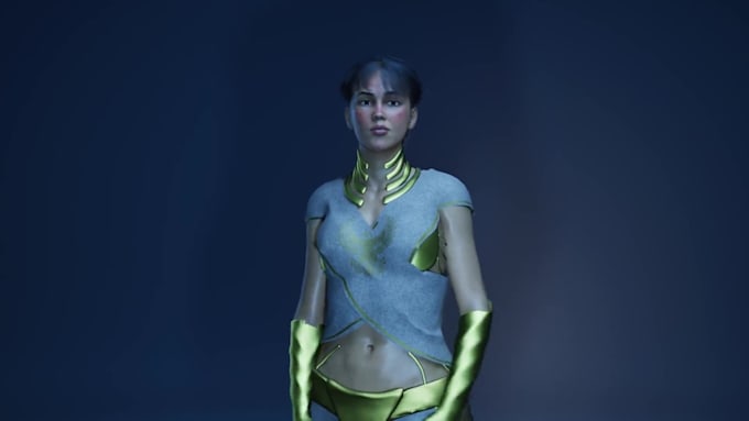 do a 3d realistic human character for game or cinematics