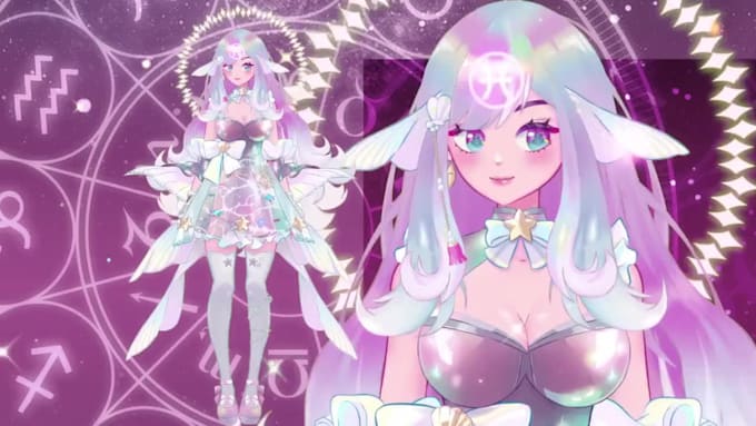 design live2d vtuber model, anime style , 2d vtuber rigging very cheap
