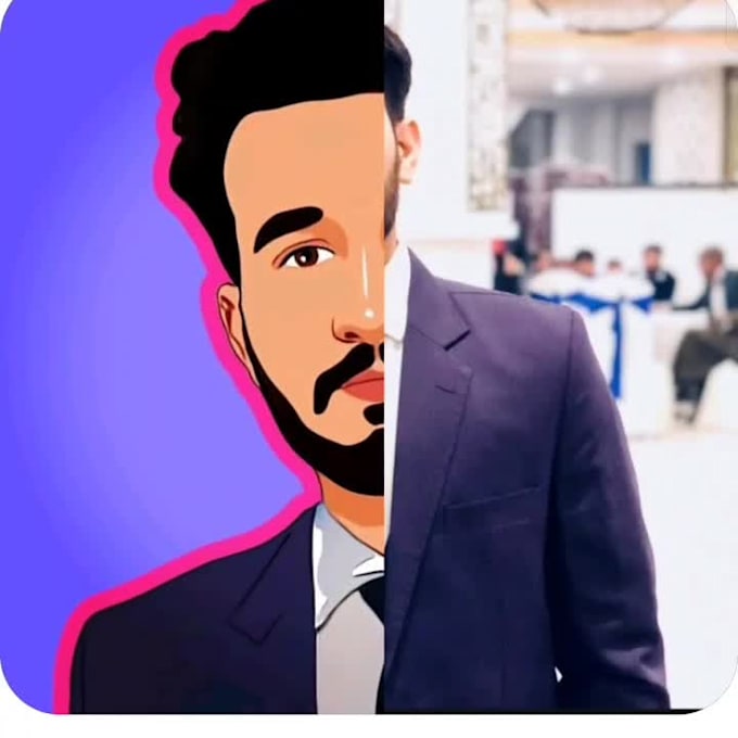 make vector portrait artist for you
