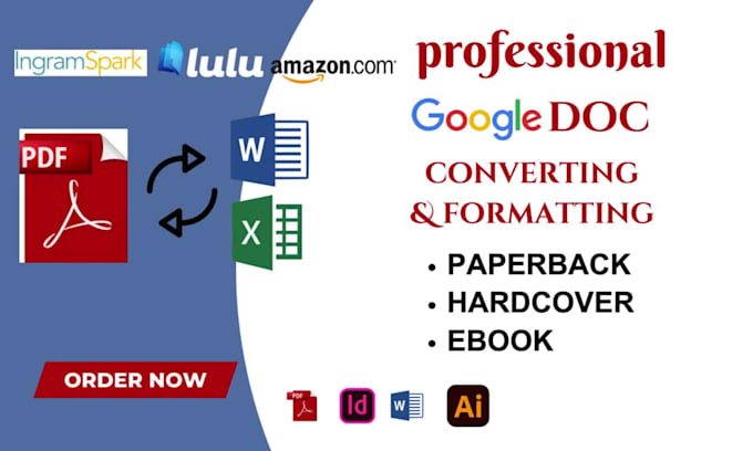 design, format and convert google docs documents, canva book, book cover, amazon