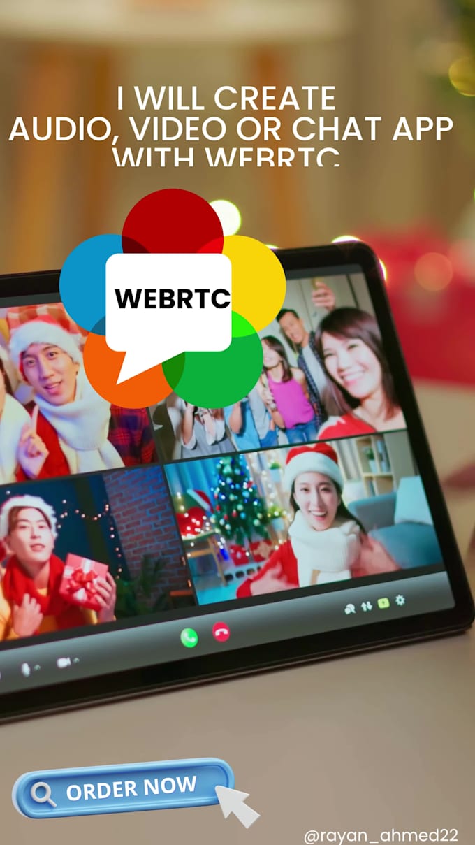 develop webrtc video calls and screen sharing app