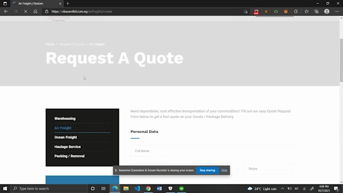 create trucking, logistics dispatch, freight website with live tracking system
