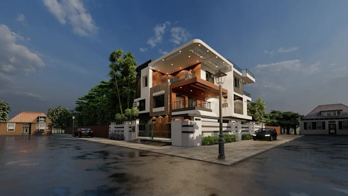 design your 3d elevation in sketchup