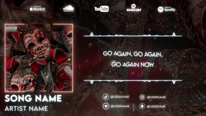 make an amazing audio or music visualizer with lyrics