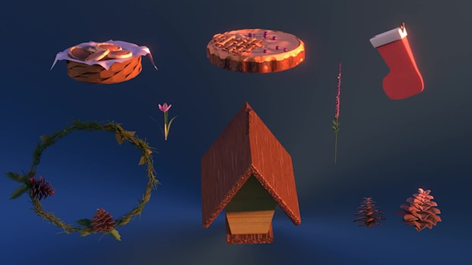 create low poly 3d props and assets in blender