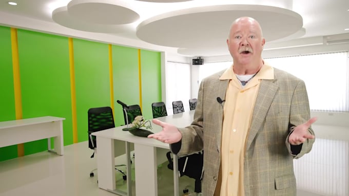 create a professional male spokesperson video